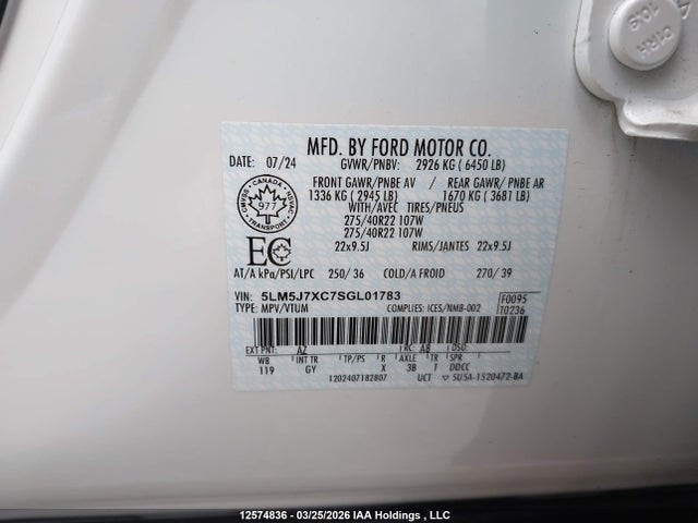 5LM5J7XC7SGL01783 Lincoln Aviator Reserve