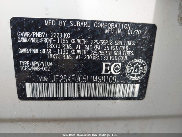 JF2SKEUC5LH498109 Subaru Forester