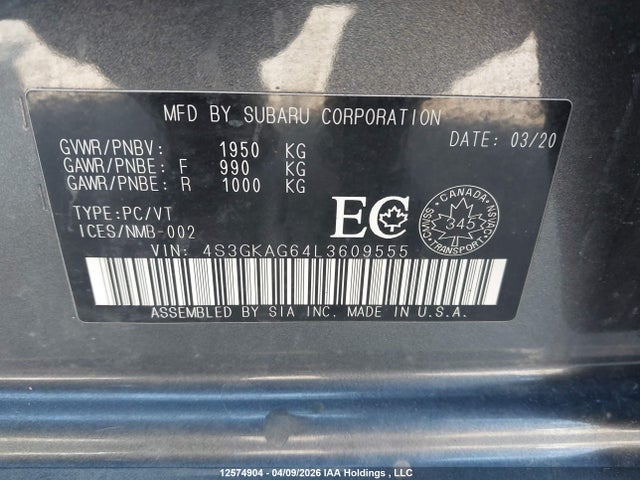 4S3GKAG64L3609555 Subaru Impreza