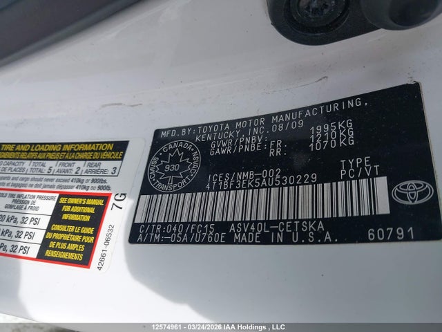 2010 Toyota Camry Se/le/xle მანქანა იყიდება აუქციონზე, vin: 4T1BF3EK5AU530229, აუქციონის ნომერი: 12574961