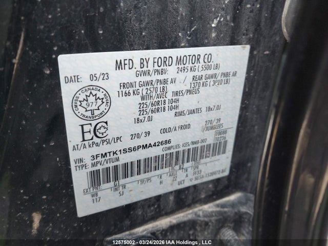 3FMTK1SS6PMA42686 Ford Mustang Mach-e Select