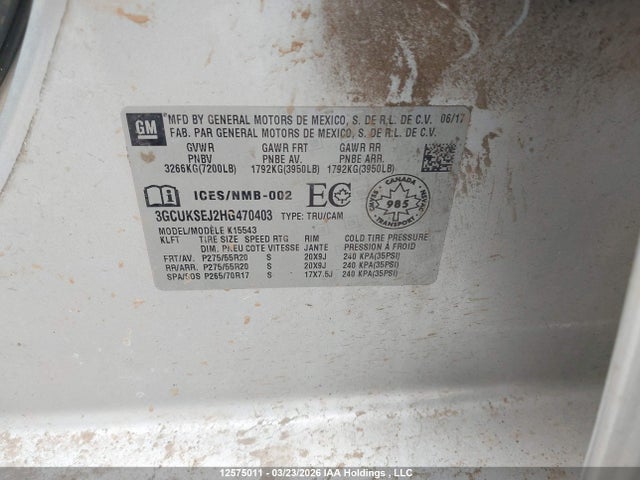 3GCUKSEJ2HG470403 Chevrolet Silverado 1500 2lz