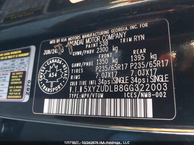 5XYZUDLB8GG322003 Hyundai SANTA FE SPORT