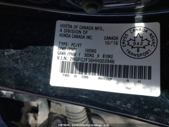 Продаж на аукціоні авто 2017 Honda Civic Lx, vin: 2HGFC2F56HH003946, номер лоту: 12575039