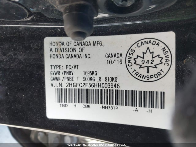 Продаж на аукціоні авто 2017 Honda Civic Lx, vin: 2HGFC2F56HH003946, номер лоту: 12575039