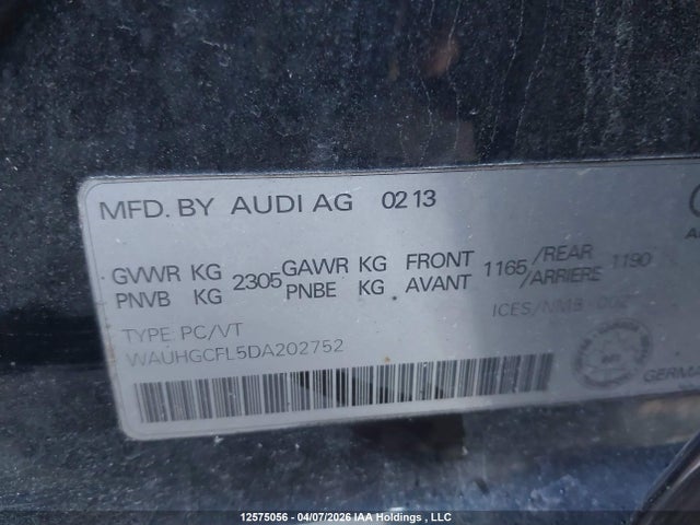 Продаж на аукціоні авто 2013 Audi S4 3.0t Premium, vin: WAUHGCFL5DA202752, номер лоту: 12575056