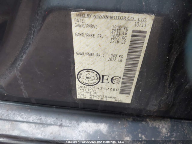 1N4AL3AP5EN242260 Nissan Altima 2.5/s/sv/sl