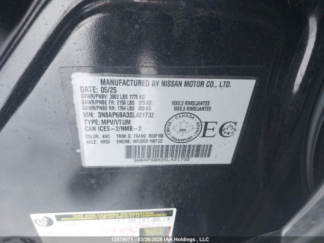 Nissan KICKS S 2025 3N8AP6BA3SL421732 Image 9