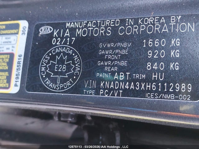 KNADN4A3XH6112989 KIA Rio