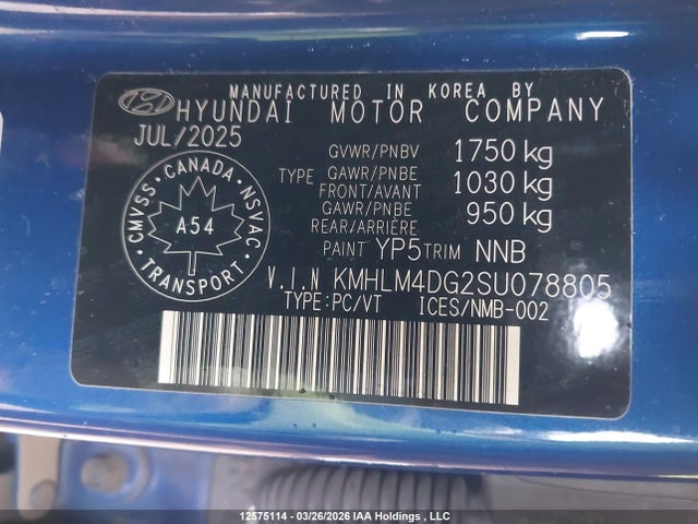 Продаж на аукціоні авто 2025 Hyundai Elantra Sel Sport, vin: KMHLM4DG2SU078805, номер лоту: 12575114