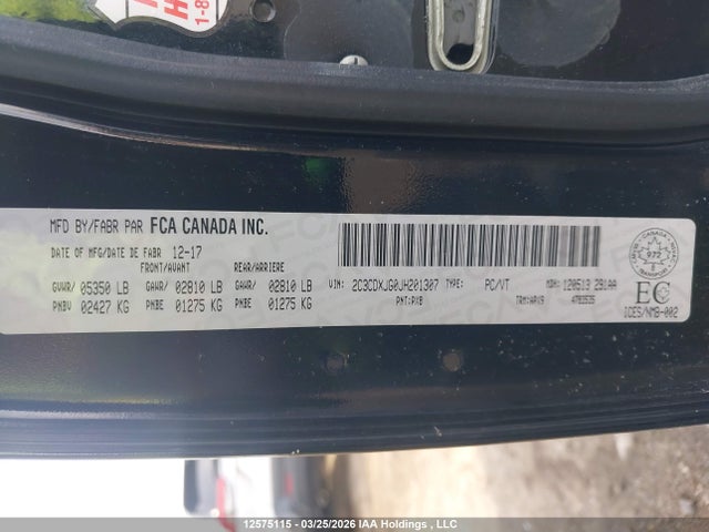 12575115 :رقم المزاد ، 2C3CDXJG0JH201307 vin ، 2018 Dodge Charger Gt مزاد بيع