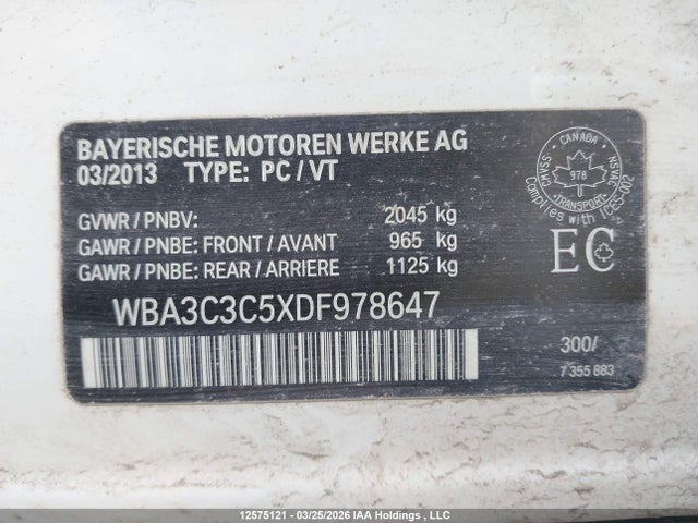Продаж на аукціоні авто 2013 Bmw 320 I Xdrive, vin: WBA3C3C5XDF978647, номер лоту: 12575121