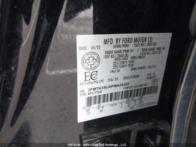 2023 Ford Mustang Mach-e Premium მანქანა იყიდება აუქციონზე, vin: 3FMTK3SUXPMA24365, აუქციონის ნომერი: 12575126