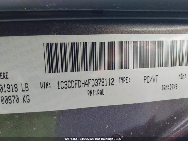 Продаж на аукціоні авто 2015 Dodge Dart Aero, vin: 1C3CDFDH4FD379112, номер лоту: 12575164