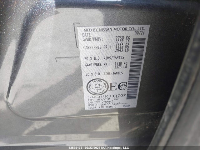 5N1AL1FS4SC339707 Infiniti QX60 LUXE