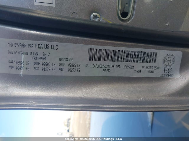 Aukcja sprzedaży 2017 Jeep Cherokee North, vin: 1C4PJMCB7HD217128, numer aukcji: 12575179