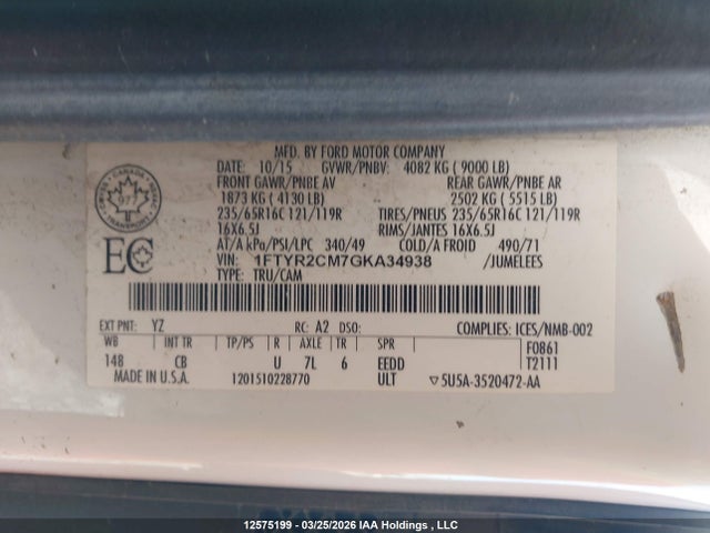 1FTYR2CM7GKA34938 Ford Transit-250