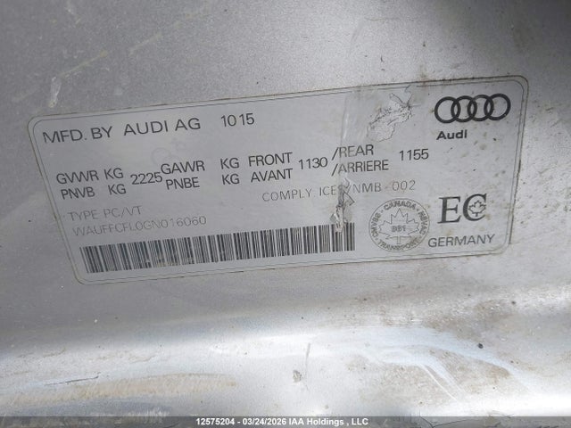 12575204 :رقم المزاد ، WAUFFCFL0GN016060 vin ، 2016 Audi A4 Progressiv Plus مزاد بيع