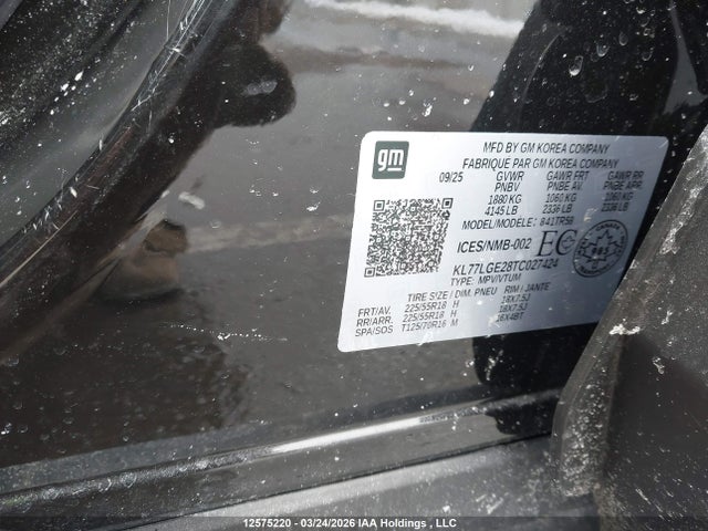 KL77LGE28TC027424 Chevrolet Trax 1rs Fwd