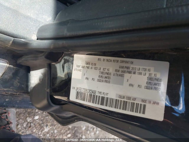 12575222 :رقم المزاد ، JM1FE173360203488 vin ، 2006 Mazda Rx-8 Gs/gt/special Edition مزاد بيع