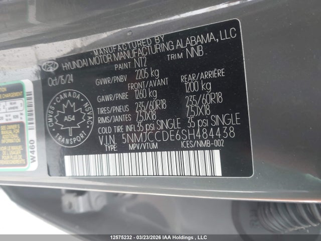 12575232 :رقم المزاد ، 5NMJCCDE6SH484438 vin ، 2025 Hyundai Tucson N Line مزاد بيع
