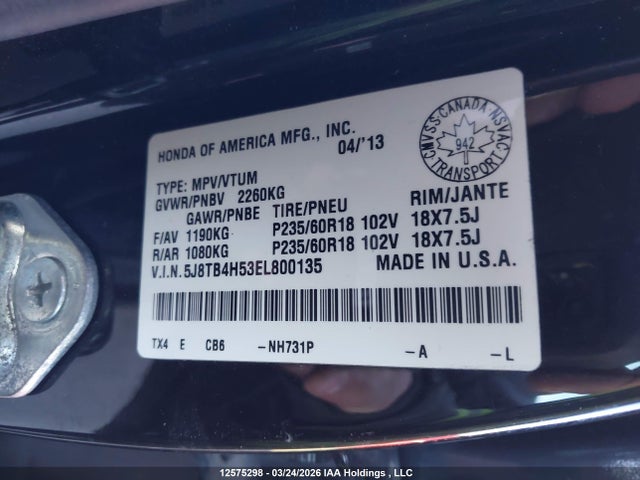 5J8TB4H53EL800135 Acura Rdx Technology
