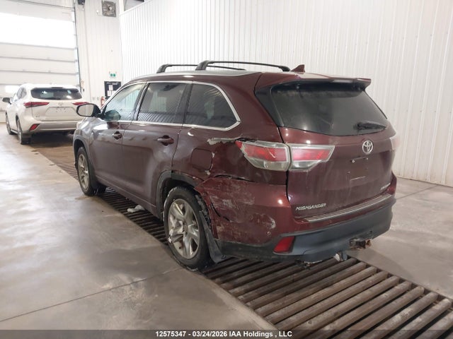 2015 Toyota Highlander Limited მანქანა იყიდება აუქციონზე, vin: 5TDDKRFH6FS221721, აუქციონის ნომერი: 12575347