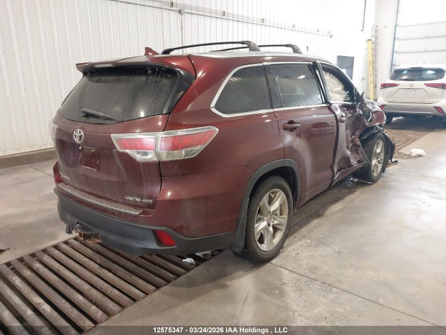 2015 Toyota Highlander Limited მანქანა იყიდება აუქციონზე, vin: 5TDDKRFH6FS221721, აუქციონის ნომერი: 12575347