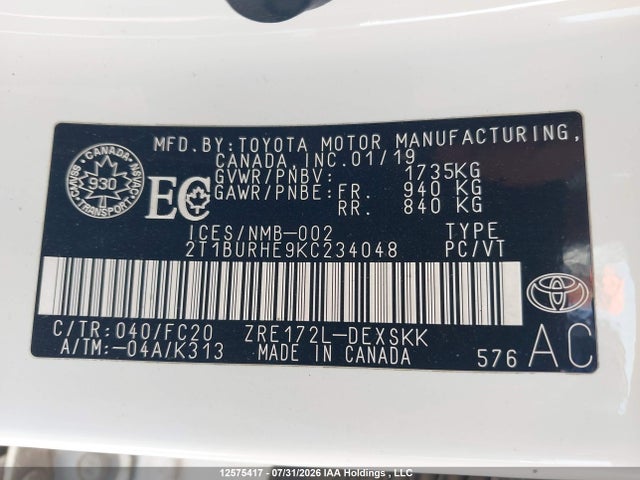 Toyota COROLLA SE 2019 2T1BURHE9KC234048 Image 18