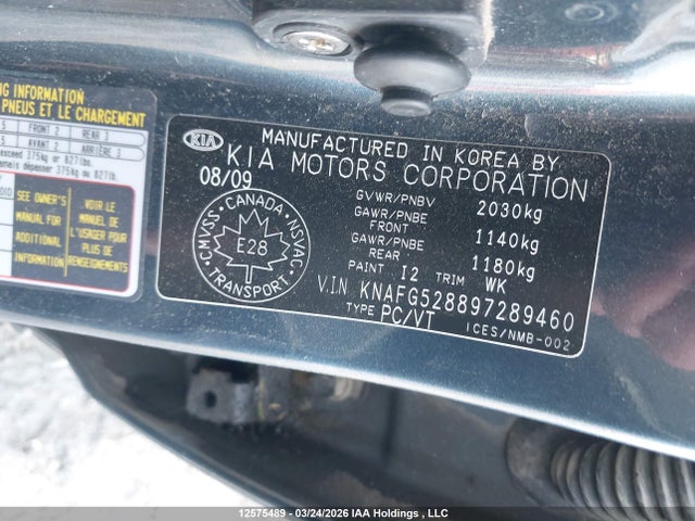 Aukcja sprzedaży 2009 Kia Rondo Lx/ex, vin: KNAFG528897289460, numer aukcji: 12575489