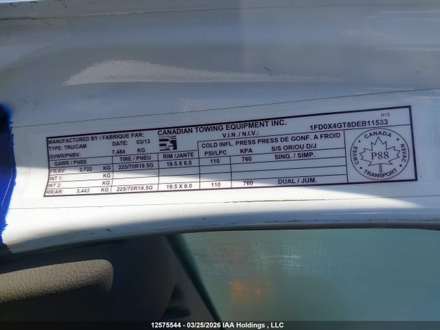 Aukcja sprzedaży 2013 Ford F450 Super Duty, vin: 1FD0X4GT8DEB11533, numer aukcji: 12575544