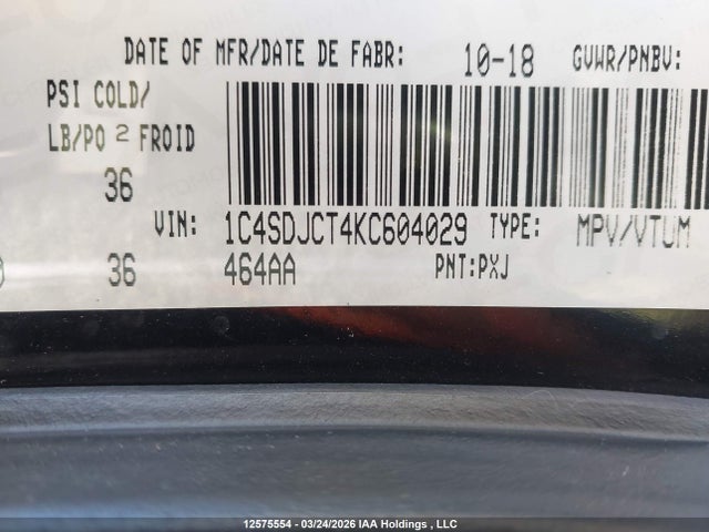 Продаж на аукціоні авто 2019 Dodge Durango R/t, vin: 1C4SDJCT4KC604029, номер лоту: 12575554