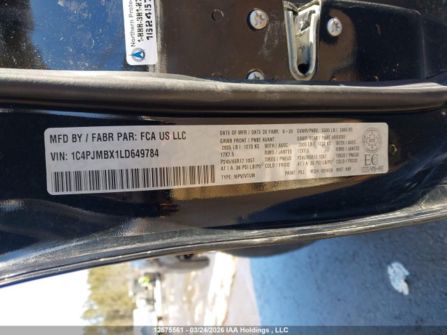 12575561 :رقم المزاد ، 1C4PJMBX1LD649784 vin ، 2020 Jeep Cherokee Trailhawk مزاد بيع