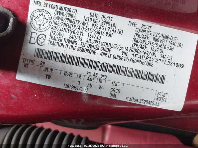 2015 Ford Focus Se მანქანა იყიდება აუქციონზე, vin: 1FADP3K27FL331569, აუქციონის ნომერი: 12575566
