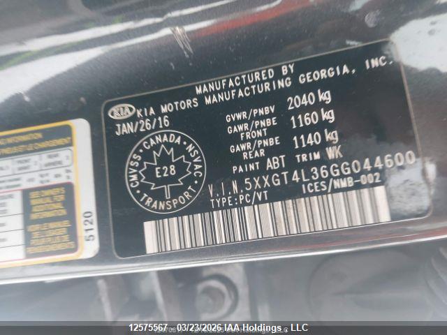 12575567 :رقم المزاد ، 5XXGT4L36GG044600 vin ، 2016 Kia Optima Lx/lx+ مزاد بيع
