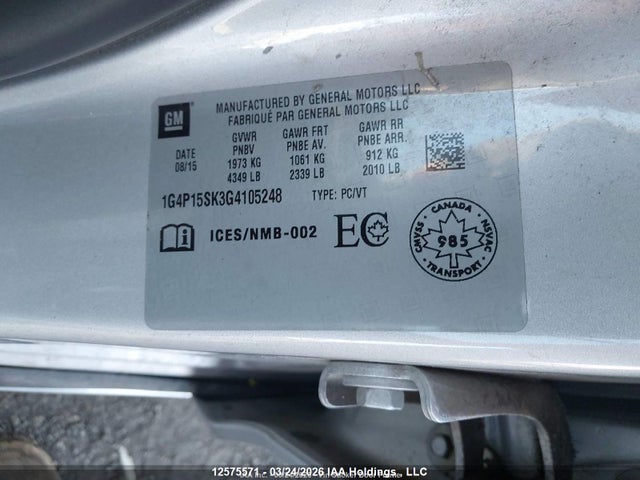 1G4P15SK3G4105248 Buick Verano