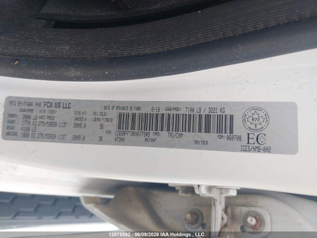 1C6SRFFT9KN577349 RAM 1500 Big Horn/lone Star