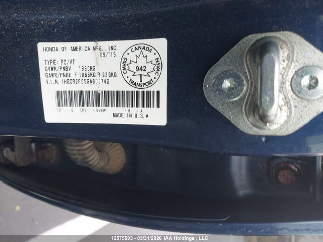 1HGCR2F05GA800742 Honda ACCORD EX