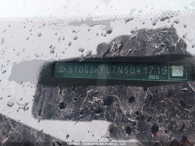 5TDGSKFC7NS041719 Toyota Sienna