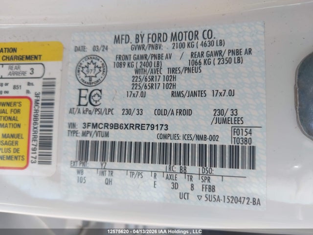 3FMCR9B6XRRE79173 Ford Bronco Sport