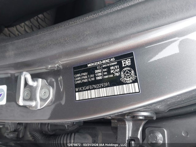 W1K3G4FB7NJ329391 Mercedes-Benz A 220 4matic