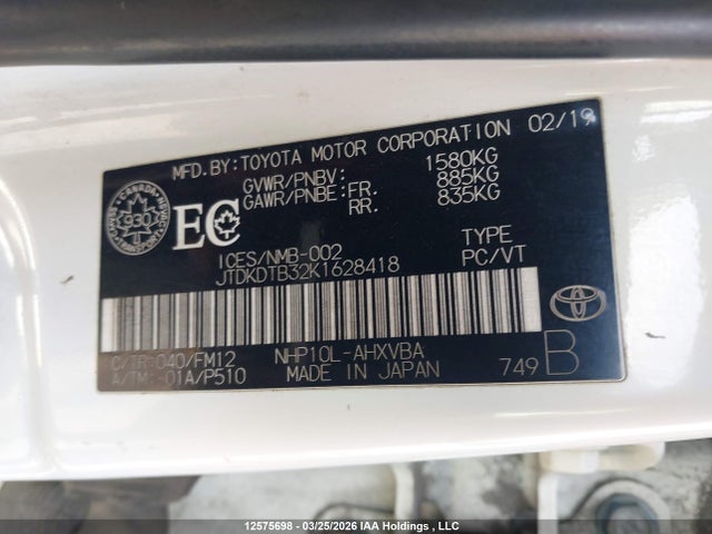 JTDKDTB32K1628418 Toyota Prius C Upgrade