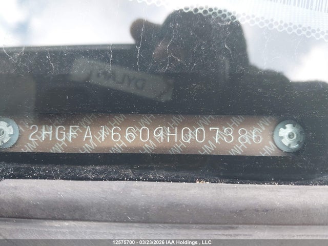 Продаж на аукціоні авто 2009 Honda Civic Sport, vin: 2HGFA16609H007386, номер лоту: 12575700