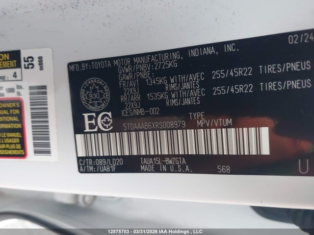 Продажа на аукционе авто 2024 Lexus Tx 350 Base/350 Premium/350 Luxury, vin: 5TDAAAB6XRS008979, номер лота: 12575703