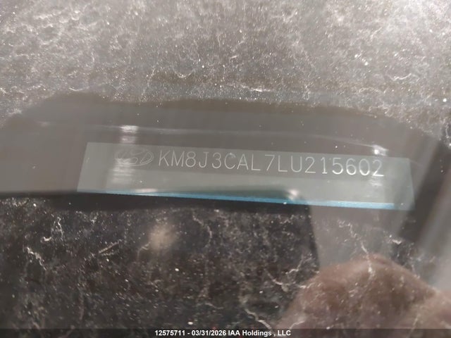 12575711 :رقم المزاد ، KM8J3CAL7LU215602 vin ، 2020 Hyundai Tucson Ultimate مزاد بيع