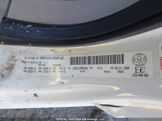 2011 Chrysler 200 მანქანა იყიდება აუქციონზე, vin: 1C3BC7EG7BN528935, აუქციონის ნომერი: 12575742