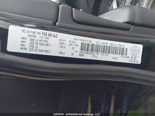 1C4RJFAG9KC825443 Jeep Grand Cherokee Laredo