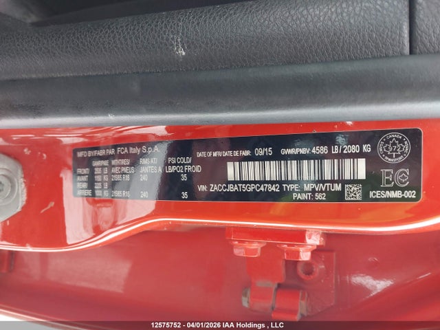 ZACCJBAT5GPC47842 Jeep Renegade Sport