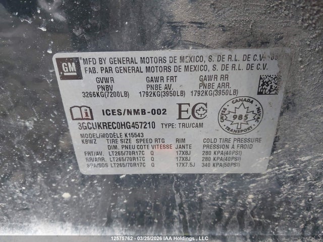 3GCUKREC0HG457210 Chevrolet Silverado 1500
