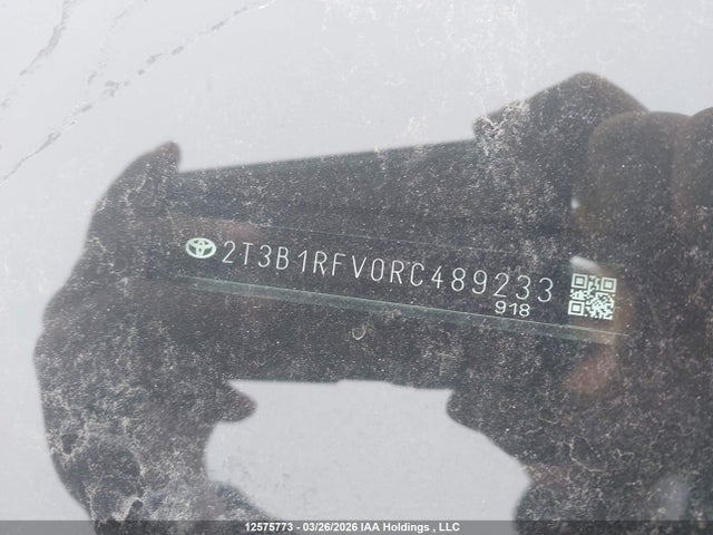 2024 Toyota Rav4 Le მანქანა იყიდება აუქციონზე, vin: 2T3B1RFV0RC489233, აუქციონის ნომერი: 12575773